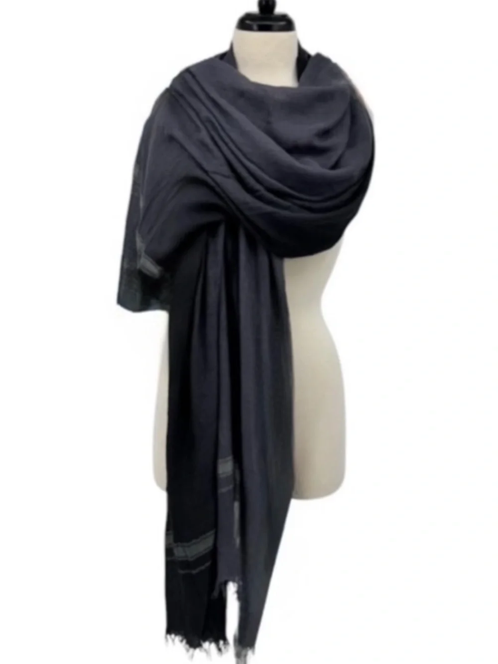 Leigh & Luca Charcoal & Black Lux Modal Scarf